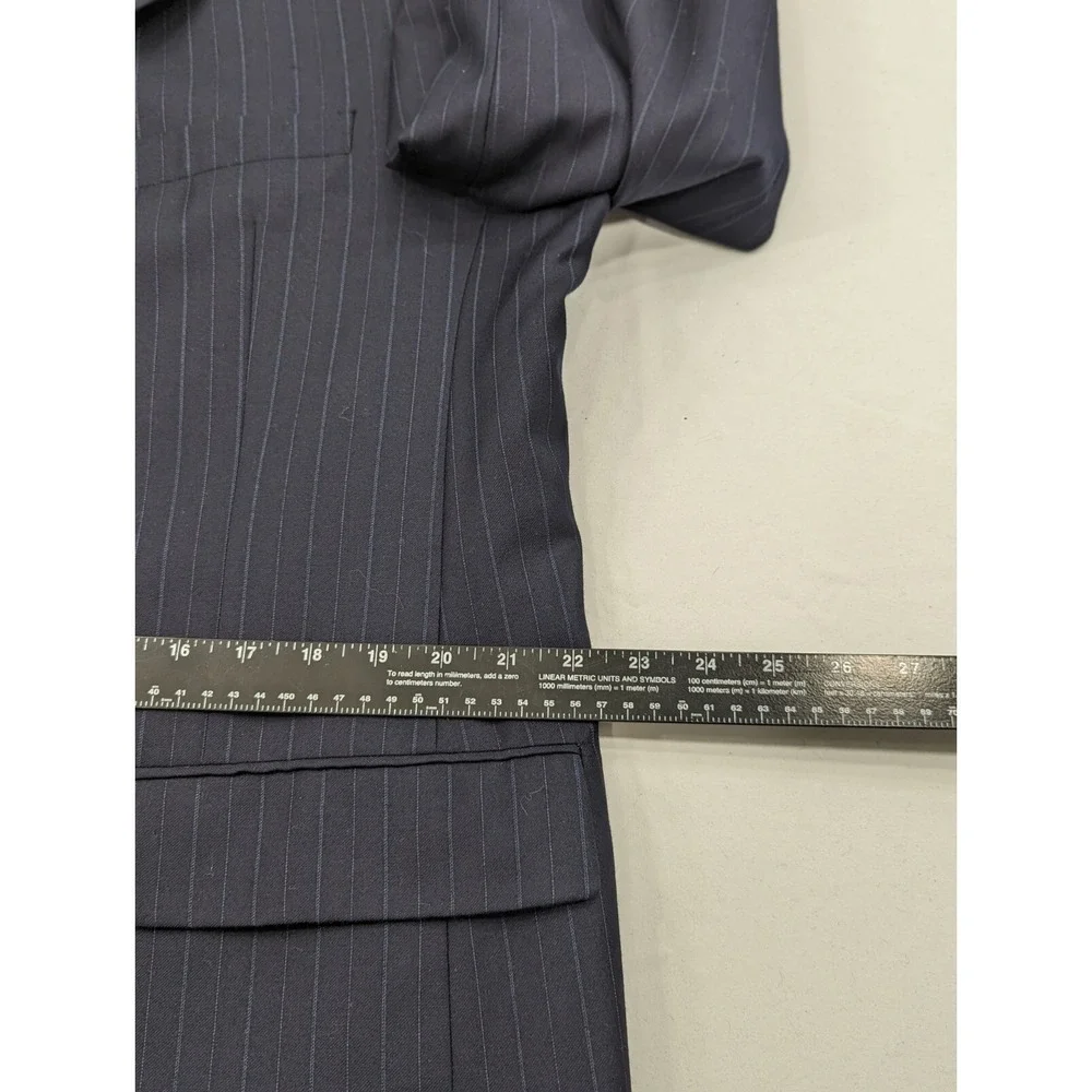 Daniel Cremieux Blazer Sport Coat Suit Jacket Loro Piana‎ 44R Navy Pin Striped